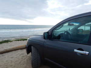 San Onofre State Beach Parking lot truck view