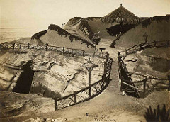 sunset cliffs natural park old photo, handrails and stairs in bluff