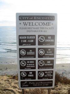 City of Encinitas Beach Sign