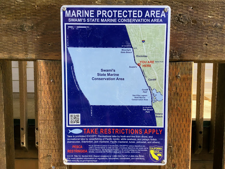 Marine Protected Area Sign Swami's State Beach
