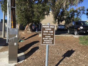 Grandview Beach Parking Lot Sign