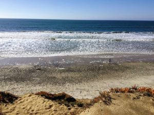 South Ponto Beach bluff view rocky sandy shore ocean