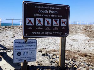 South Ponto Beach rules sign