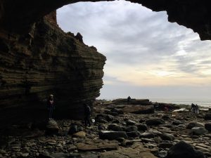 view inside rock depression Cabrillo National Monument