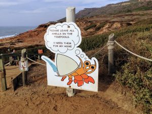 Cabrillo National Monument hermit crab sign