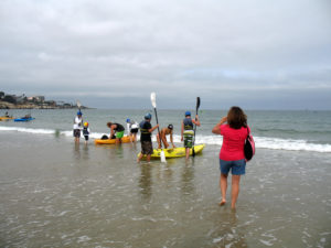 Kayaking la jolla entering water small wave