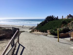 Law Street Entrance ramp down ocean background