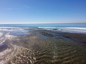 Los Penasquitos Beach Inlet on beach