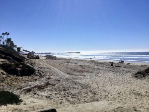 North Pacific Beach sandy beach Crystal Pier