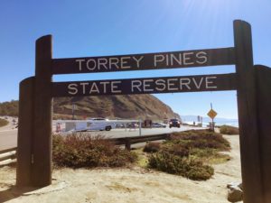 Torrey Pines State Beach Sign South Parking lot