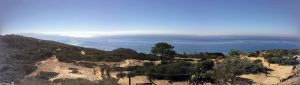 Razor Point Trail Panoramic tree shrubs ocean