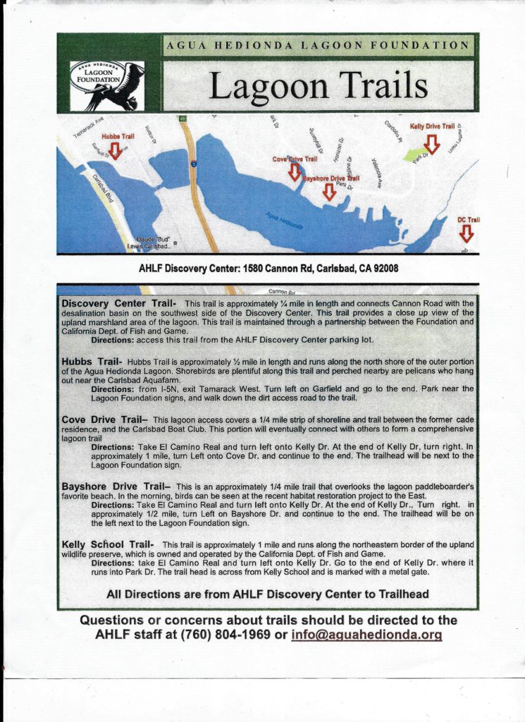 Agua Hedionda Lagoon Trail Map