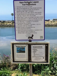 Agua Hedionda Lagoon Trail Regulation Sign