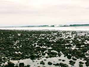 Surfing Trestles rocky shore surfers wave