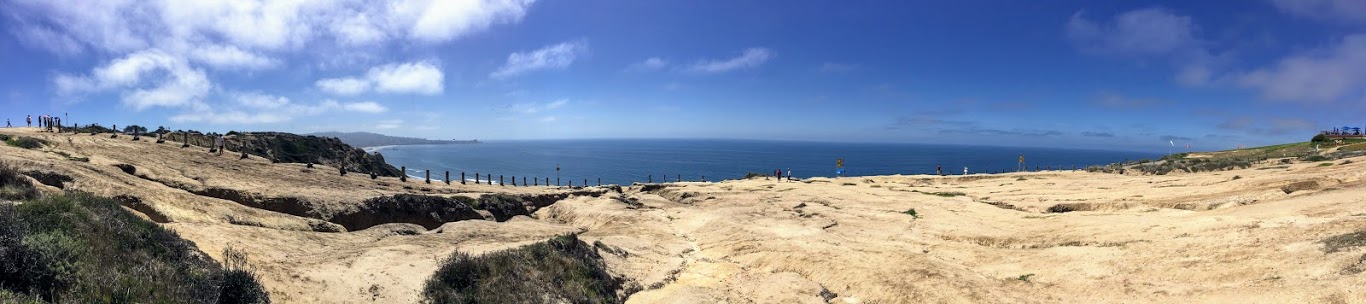 Black's Beach Pano view above Gliderport Trail