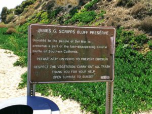 Scripps bluff sign James G Scripps Bluff Reserve