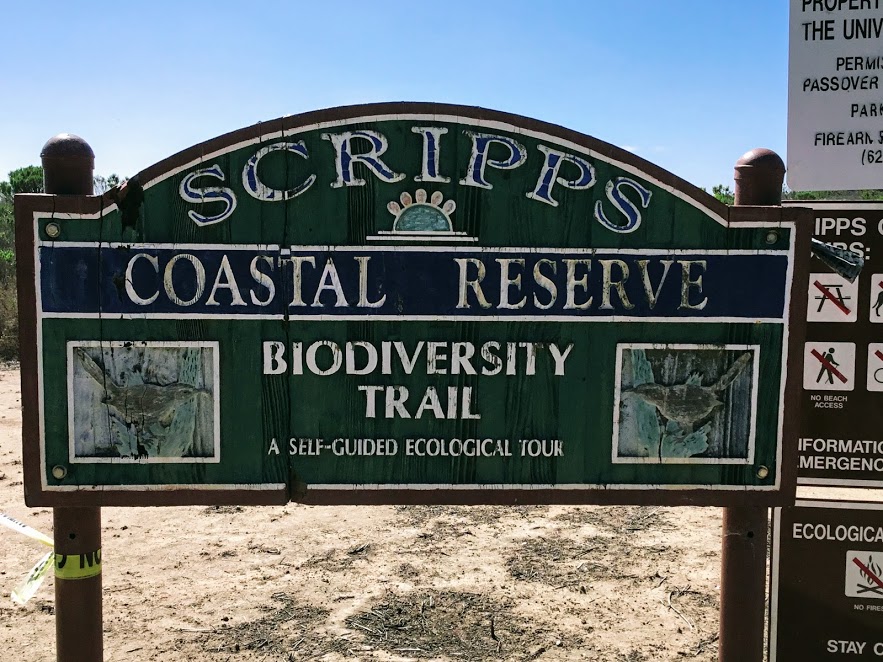 Scripps Reserve La Jolla biodiversity trail sign