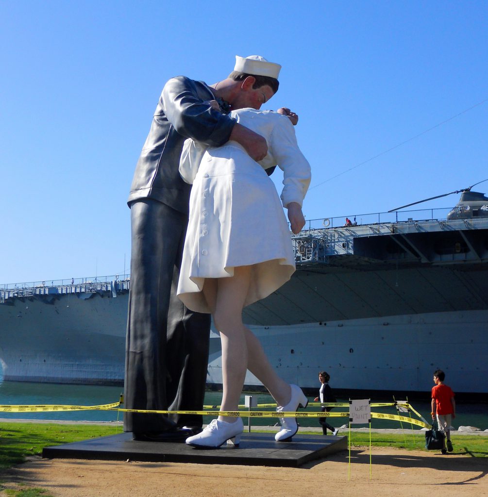 Embracing peace statue Tuna Harbor Park