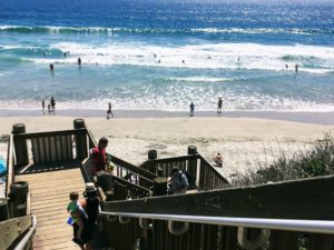 D street beach access staircase sand waves