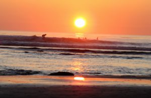 surfing sunset Swamis State Beach