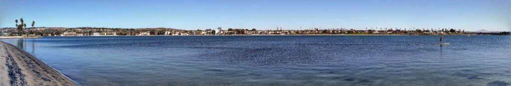 mission bay northwest paddleboarder panoramic