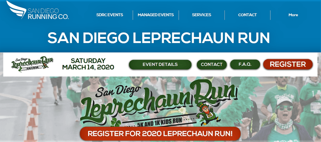 San Diego Leprechaun Run Homepage