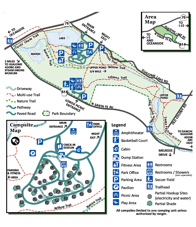 Guajome regional park campground map