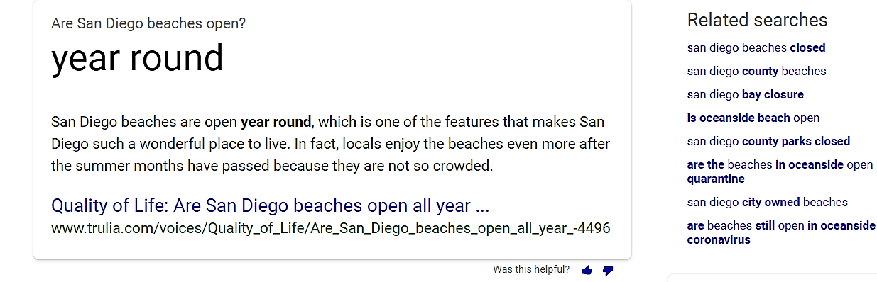 San Diego Beaches Open question search engine