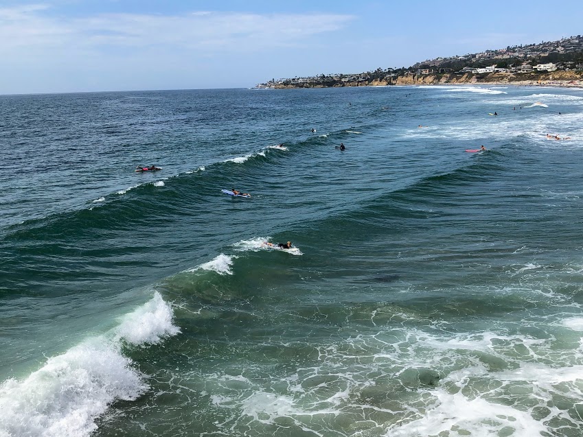 North Crystal pier surfers san diego beaches open
