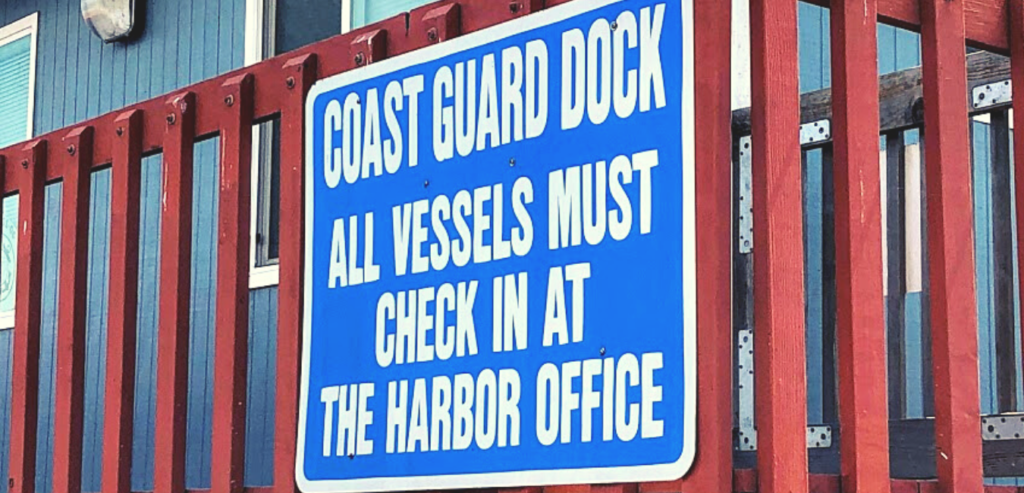 Coast Guard dock sign oceanside harbor