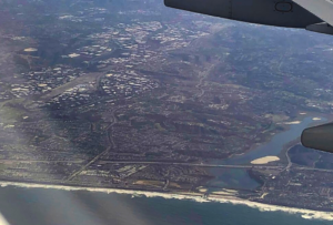 Batiquitos lagoon airplane view bird islands