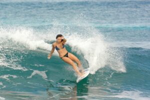 woman surfer wave