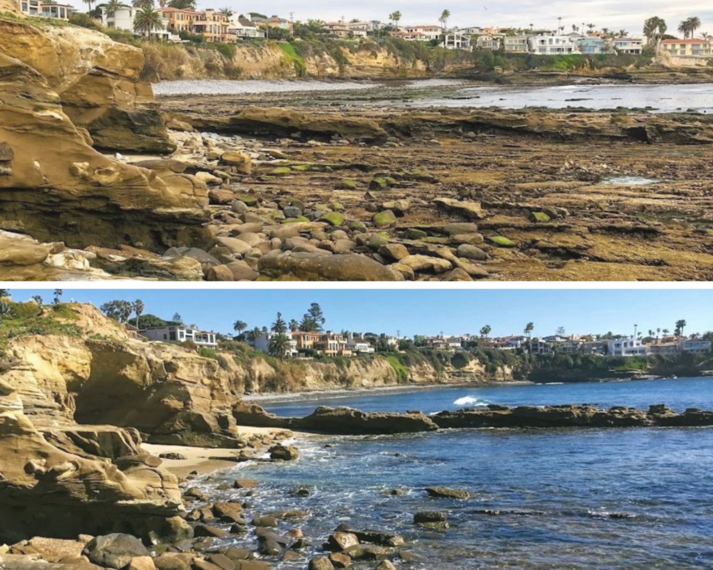 camino de la costa south view low tide